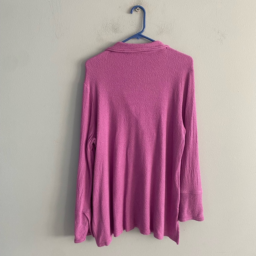 Soft Surroundings Carlile Orchid Purple Collared Blouse - Picture 5 of 8